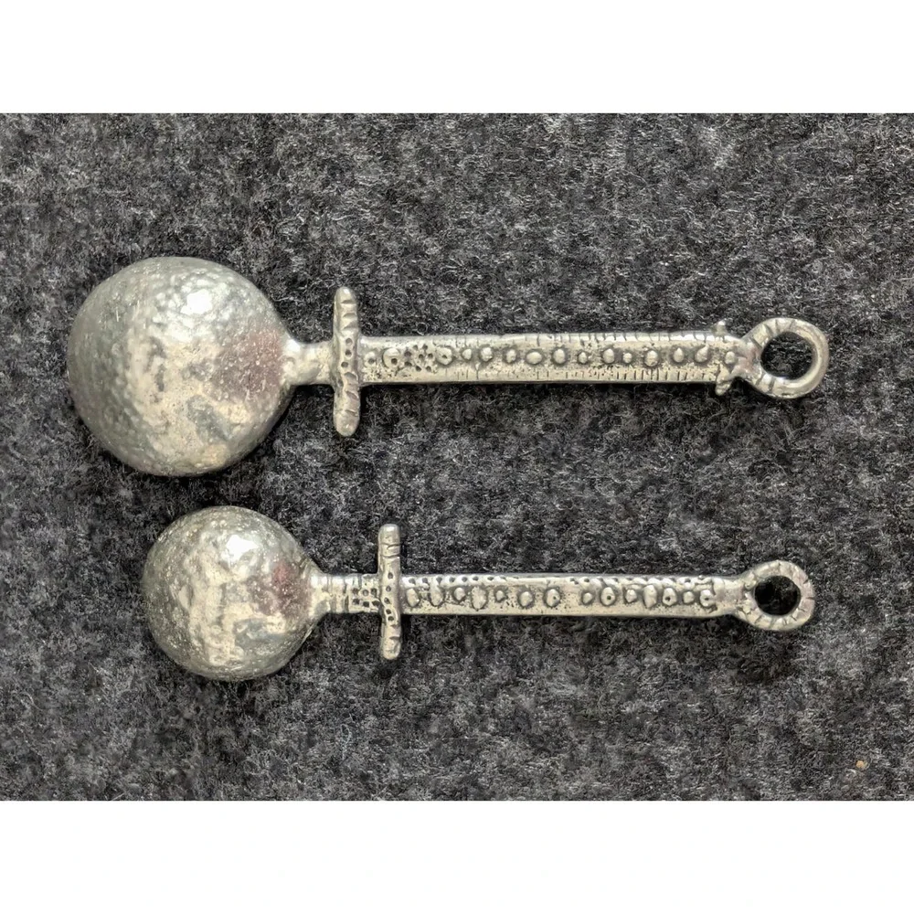 Crosby and Taylor Pewter Measuring Spoon Set Incomplete 1 tsp 1/2 tsp Artisan